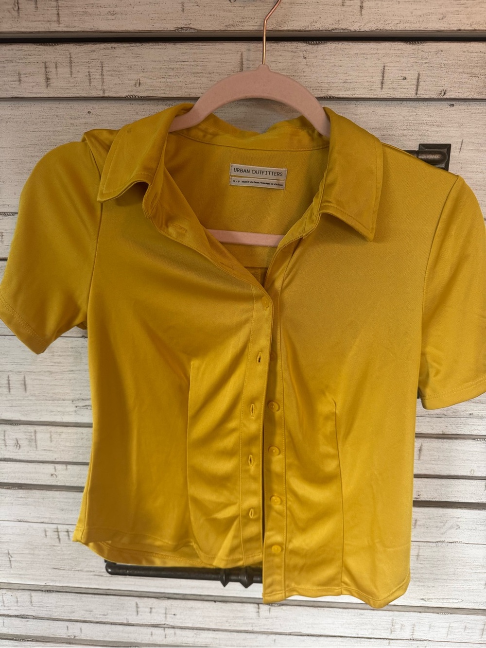 Urban Outfitters Yellow Button-Front Polo Shirt